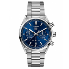 Load image into Gallery viewer, Tag Heuer Carrera Chronograph Blue Dial Silver Steel Strap Watch for Men - CBN2011.BA0642