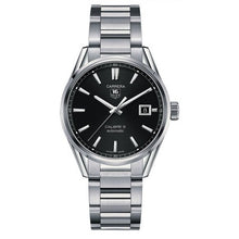 Load image into Gallery viewer, Tag Heuer Carrera Automatic Black Dial Silver Steel Strap Watch for Men - WAR211A.BA0782