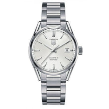 Load image into Gallery viewer, Tag Heuer Carrera Automatic Caliber 5 White Dial Silver Steel Strap Watch for Men - WAR211B.BA0782