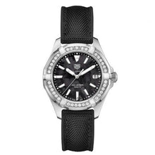 Load image into Gallery viewer, Tag Heuer Aquaracer Diamonds Mother of Pearl Black Dial Black Nylon Strap Watch for Women - WAY131P.FT6092