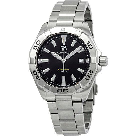 Tag Heuer Aquaracer Black Dial Silver Steel Strap Watch for Men - WBD1110.BA0928