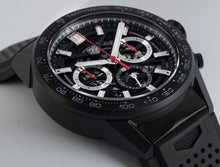 Load image into Gallery viewer, Tag Heuer Carrera Automatic Chronograph Black Dial Black Rubber Strap Watch for Men - CBG2A90.FT6173