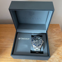 Load image into Gallery viewer, Tag Heuer Aquaracer Blue Dial Silver Steel Strap Watch for Men - WAY101C.BA0746