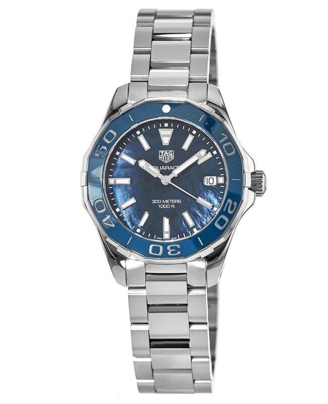 Tag Heuer Aquaracer Blue Dial Silver Steel Strap Watch for Women - WAY131S.BA0748