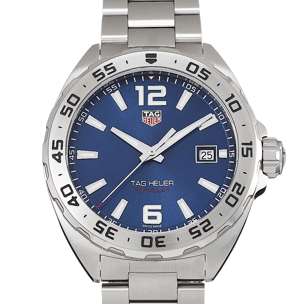 Tag Heuer Formula 1 Blue Dial Silver Steel Strap Watch for Men - WAZ1118.BA0875