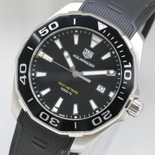 Load image into Gallery viewer, Tag Heuer Aquaracer Quartz Black Dial Black Rubber Strap Watch for Men -  WAY101A.FT6141
