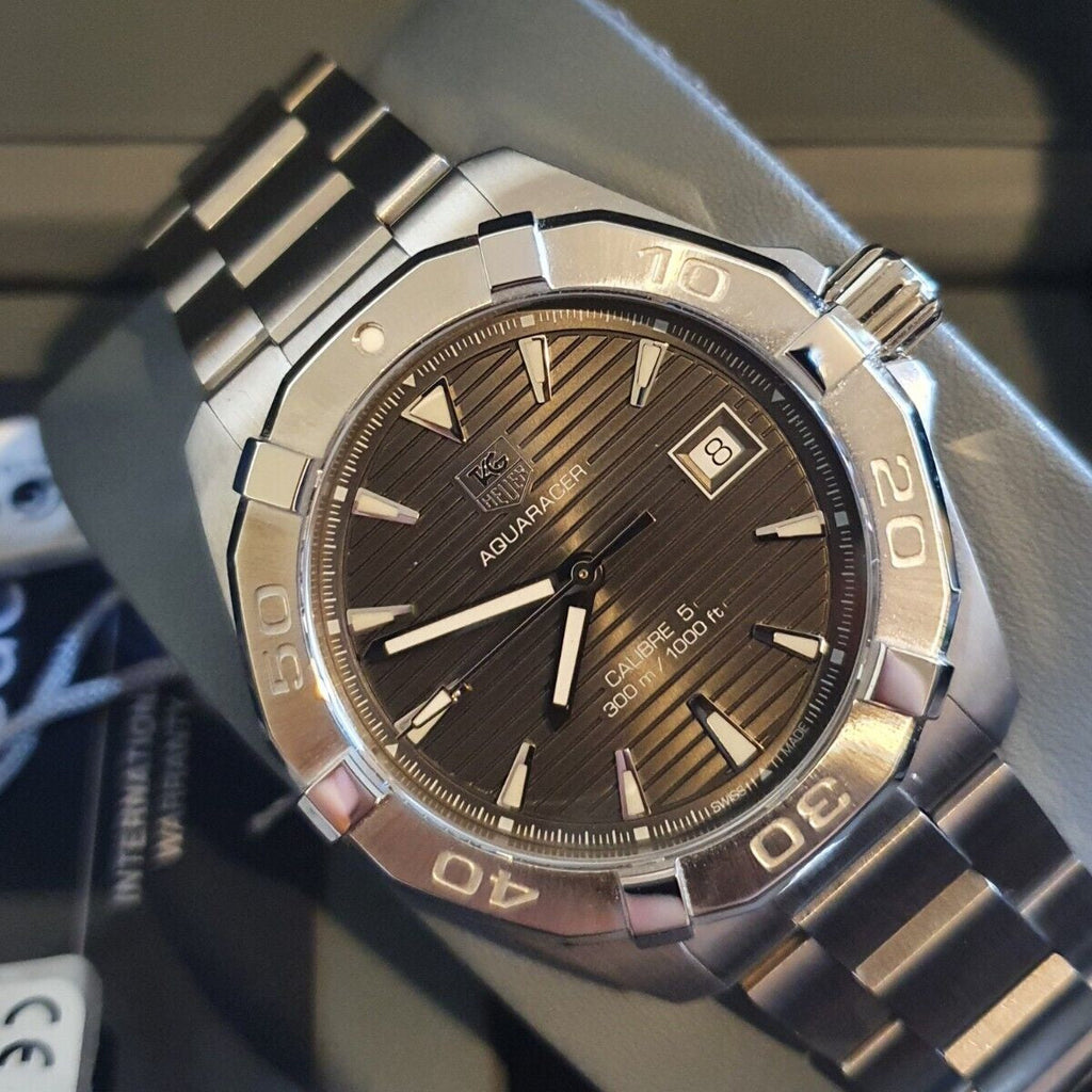 Tag Heuer Aquaracer Automatic Anthracite Grey Dial Silver Steel Strap Watch for Men - WAY2113.BA0928