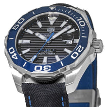 Load image into Gallery viewer, Tag Heuer Aquaracer Calibre 5 Automatic Black Dial Black Nylon Strap Watch for Men - WAY201C.FC6395