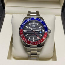 Load image into Gallery viewer, Tag Heuer Aquaracer GMT Caliber 7 Pepsi Black Dial Silver Steel Strap Watch for Men - WAY201F.BA0927