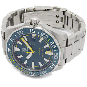 Tag Heuer Aquaracer Caliber 5 Match Timer Shinji Kagawa Edition Blue Dial Silver Steel Strap Watch for Men - WAY201H.BA0927