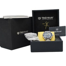 Load image into Gallery viewer, Tag Heuer Aquaracer Caliber 5 Match Timer Shinji Kagawa Edition Blue Dial Silver Steel Strap Watch for Men - WAY201H.BA0927
