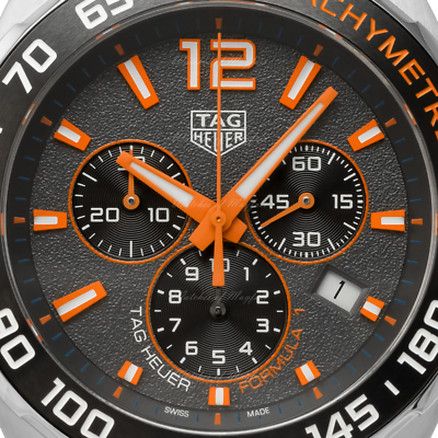 Tag Heuer Formula 1 Chronograph Ceramic Black Dial Silver Steel Strap Watch for Men - CAZ101AH.BA0842