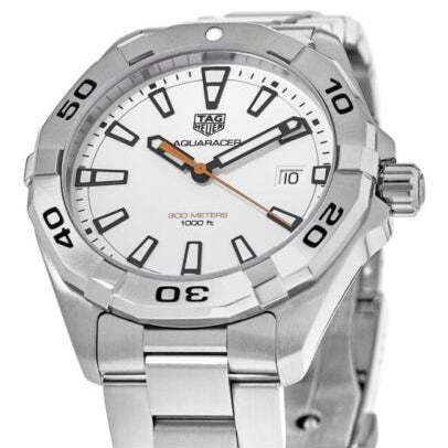Tag Heuer Aquaracer Quartz White Dial Silver Steel Strap Watch for Men - WBD1111.BA0928