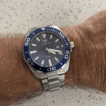 Load image into Gallery viewer, Tag Heuer Aquaracer Blue Dial Silver Steel Strap Watch for Men - WAY101C.BA0746