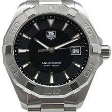 Load image into Gallery viewer, Tag Heuer Aquaracer Quartz Black Dial Silver Steel Strap Watch for Men - WAY1110.BA0928