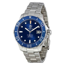 Load image into Gallery viewer, Tag Heuer Aquaracer Caliber 5 Automatic Blue Dial Silver Steel Strap Watch for Men - WAN2111.BA0822