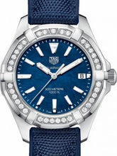 Load image into Gallery viewer, Tag Heuer Aquaracer Quartz Diamonds Blue Dial Blue Nylon Strap Watch for Women - WAY131N.FT6091