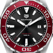Load image into Gallery viewer, Tag Heuer Aquaracer Black Dial Silver Steel Strap Watch for Men - WAY101B.BA0746