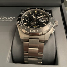 Load image into Gallery viewer, Tag Heuer Aquaracer Calibre 16 Day-Date Black Dial Silver Steel Strap Watch for Men - CAY211A.BA0927