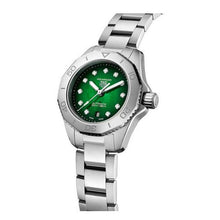 Load image into Gallery viewer, Tag Heuer Aquaracer Professional 200 Automatic Diamond Green Dial Silver Steel Strap Watch for Women - WBP2415.BA0622