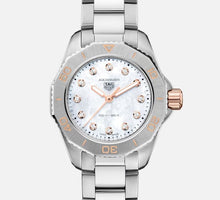 Load image into Gallery viewer, Tag Heuer Aquaracer Professional 200 Quartz Diamonds White Dial Silver Steel Strap Watch for Women - WBP1450.BA0622
