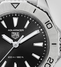 Load image into Gallery viewer, Tag Heuer Aquaracer Professional 200 Quartz Black Dial Silver Steel Strap Watch for Women - WBP1410.BA0622