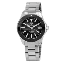 Load image into Gallery viewer, Tag Heuer Aquaracer Quartz Black Dial Silver Steel Strap Watch for Women - WAY131K.BA0748