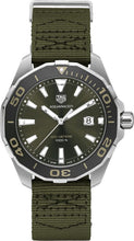 Load image into Gallery viewer, Tag Heuer Aquaracer Black Dial Khakhi Green NATO Strap Watch for Men - WAY101E.FC8222