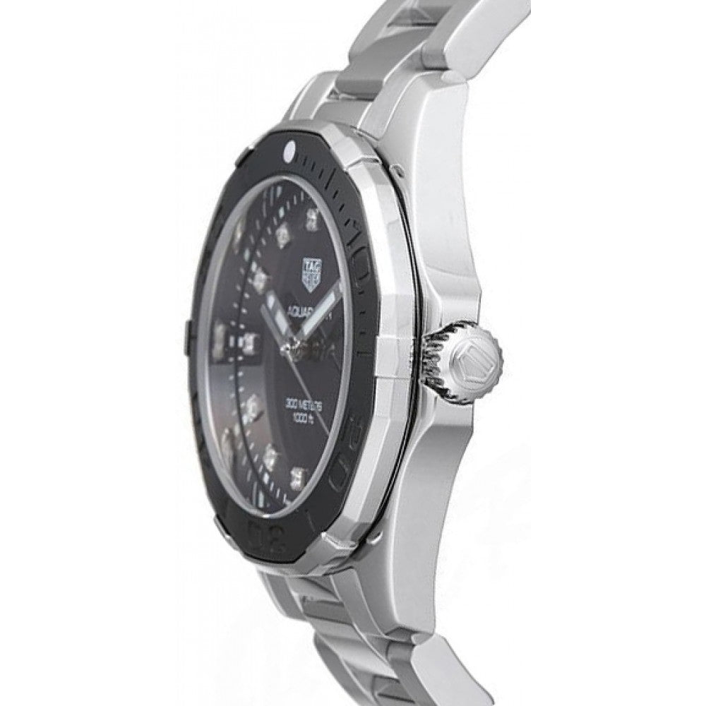 Tag Heuer Aquaracer Quartz Black Dial Silver Steel Strap Watch for Women - WAY131M.BA0748