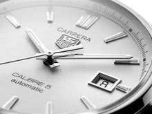 Load image into Gallery viewer, Tag Heuer Carrera Automatic Caliber 5 White Dial Silver Steel Strap Watch for Men - WAR211B.BA0782