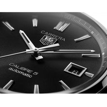 Load image into Gallery viewer, Tag Heuer Carrera Automatic Black Dial Silver Steel Strap Watch for Men - WAR211A.BA0782