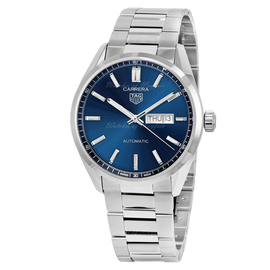 Tag Heuer Carrera Day Date Blue Dial Silver Steel Strap Watch for Women - WBN2012.BA0640
