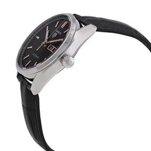 Load image into Gallery viewer, Tag Heuer Carrera Day Date Black Dial Black Leather Strap Watch for Men - WBN2013.FC6503