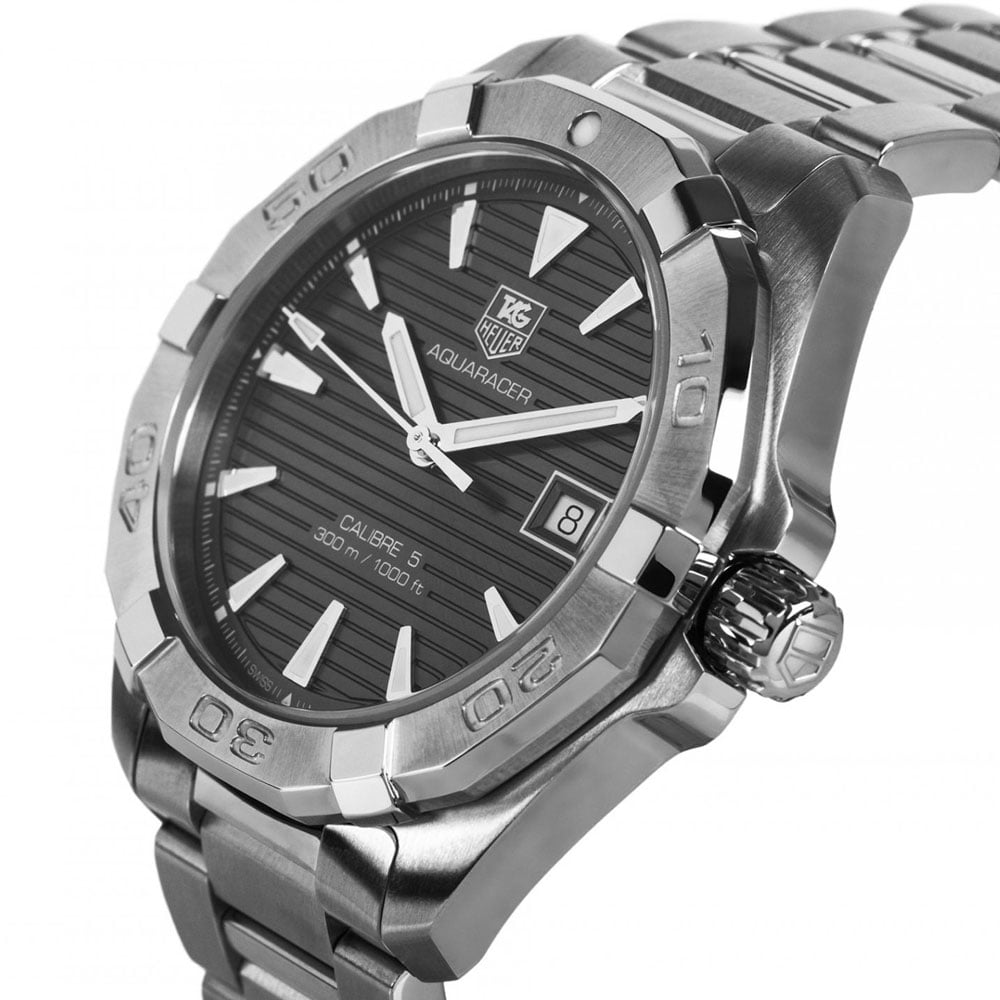 Tag Heuer Aquaracer Automatic Anthracite Grey Dial Silver Steel Strap Watch for Men - WAY2113.BA0928