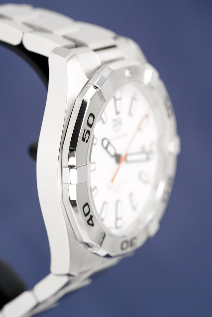 Tag Heuer Aquaracer Quartz White Dial Silver Steel Strap Watch for Men - WBD1111.BA0928