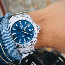 Load image into Gallery viewer, Tag Heuer Aquaracer Blue Dial Silver Steel Strap Watch for Men - WBD1112.BA0928
