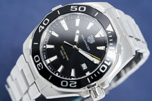 Load image into Gallery viewer, Tag Heuer Aquaracer Quartz Black Dial Silver Steel Strap Watch for Men - WAY101A.BA0746