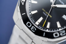 Load image into Gallery viewer, Tag Heuer Aquaracer Quartz Black Dial Silver Steel Strap Watch for Men - WAY101A.BA0746