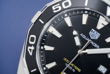 Load image into Gallery viewer, Tag Heuer Aquaracer Quartz Black Dial Silver Steel Strap Watch for Men - WAY101A.BA0746