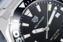 Load image into Gallery viewer, Tag Heuer Aquaracer Quartz Black Dial Silver Steel Strap Watch for Men - WAY101A.BA0746