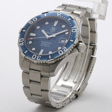 Load image into Gallery viewer, Tag Heuer Aquaracer Caliber 5 Automatic Blue Dial Silver Steel Strap Watch for Men - WAN2111.BA0822