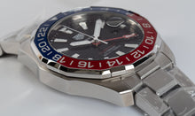 Load image into Gallery viewer, Tag Heuer Aquaracer GMT Caliber 7 Pepsi Black Dial Silver Steel Strap Watch for Men - WAY201F.BA0927