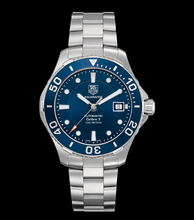 Load image into Gallery viewer, Tag Heuer Aquaracer Caliber 5 Automatic Blue Dial Silver Steel Strap Watch for Men - WAN2111.BA0822
