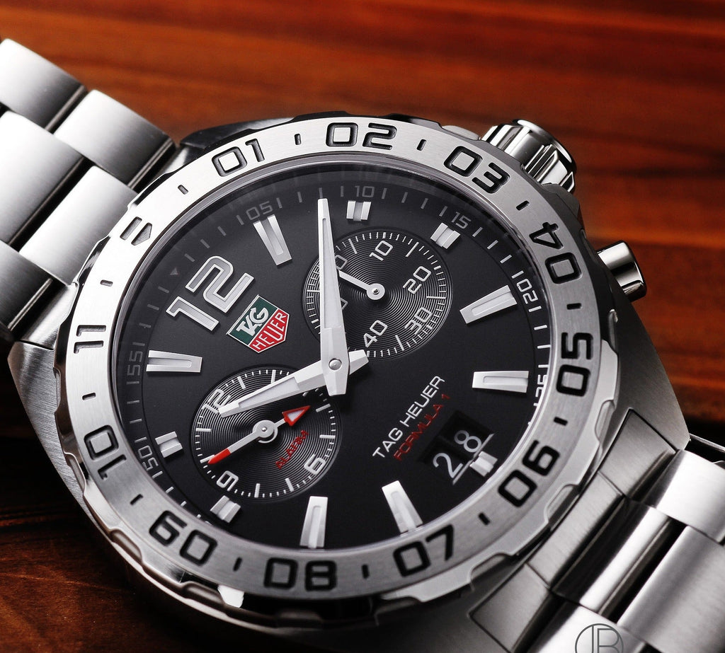 Tag Heuer Formula 1 Black Dial Silver Steel Strap Watch for Men - WAZ111A.BA0875