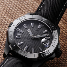Load image into Gallery viewer, Tag Heuer Aquaracer 300 Swiss Limited Edition Black Dial Black Nylon Strap Watch for Men - WAY218B.FC6364