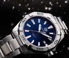Load image into Gallery viewer, Tag Heuer Aquaracer Blue Dial Silver Steel Strap Watch for Men - WBD1112.BA0928