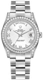 Rolex Day-Date 36 White Roman Numeral Dial Gold Watch 118389-0119