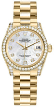 Load image into Gallery viewer, Rolex Datejust 31 Mother of Pearl Diamond Gold Watch 178158-0008