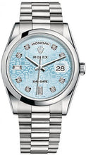 Load image into Gallery viewer, Rolex Day-Date 36 Ice Blue Diamond Platinum Watch 118206-0017