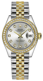 Rolex Lady-Datejust 28 Silver Dial Diamond Women's Watch 279383RBR-0007